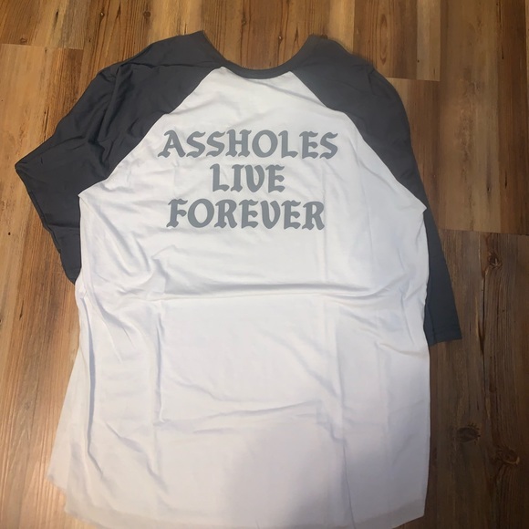 American Apparel Assholes Live Forever Long Sleeve Shirt - Picture 2 of 3